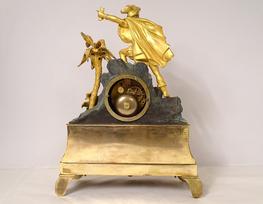 Restoration Clock Gilt Bronze Christopher Columbus America XIXth Century-photo-7