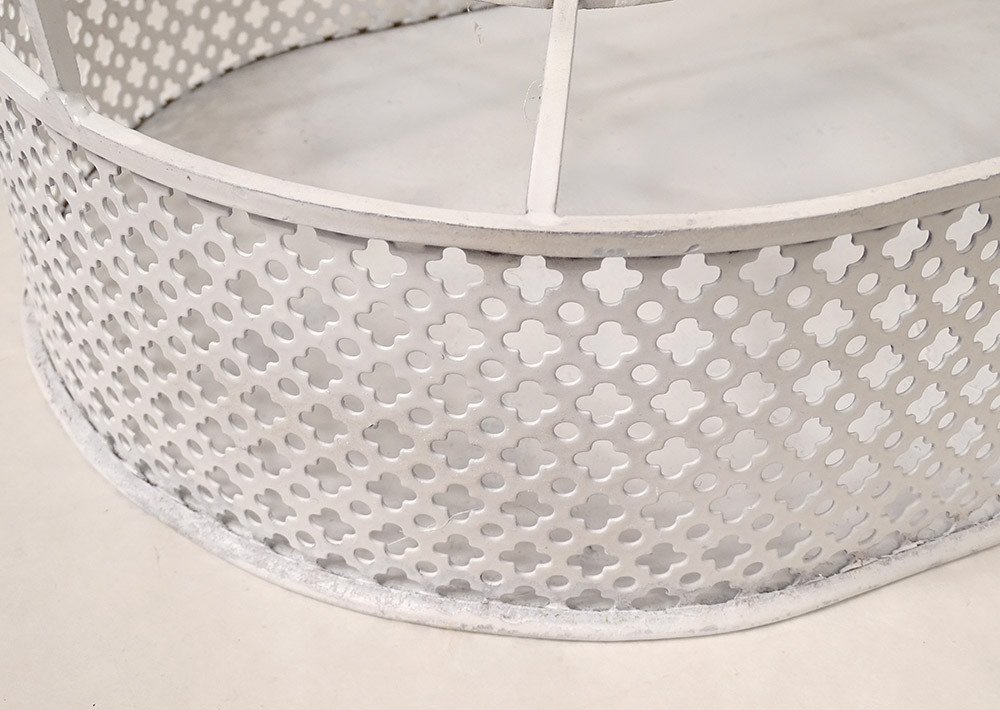 Mathieu Matégot Bottle Holder White Perforated Metal 20th Century Design-photo-5
