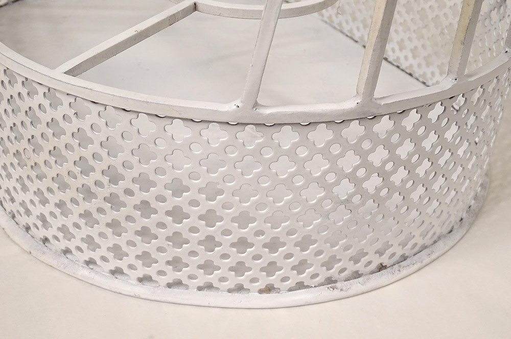 Mathieu Matégot Bottle Holder White Perforated Metal 20th Century Design-photo-6