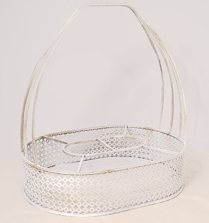 Mathieu Matégot Bottle Holder White Perforated Metal 20th Century Design