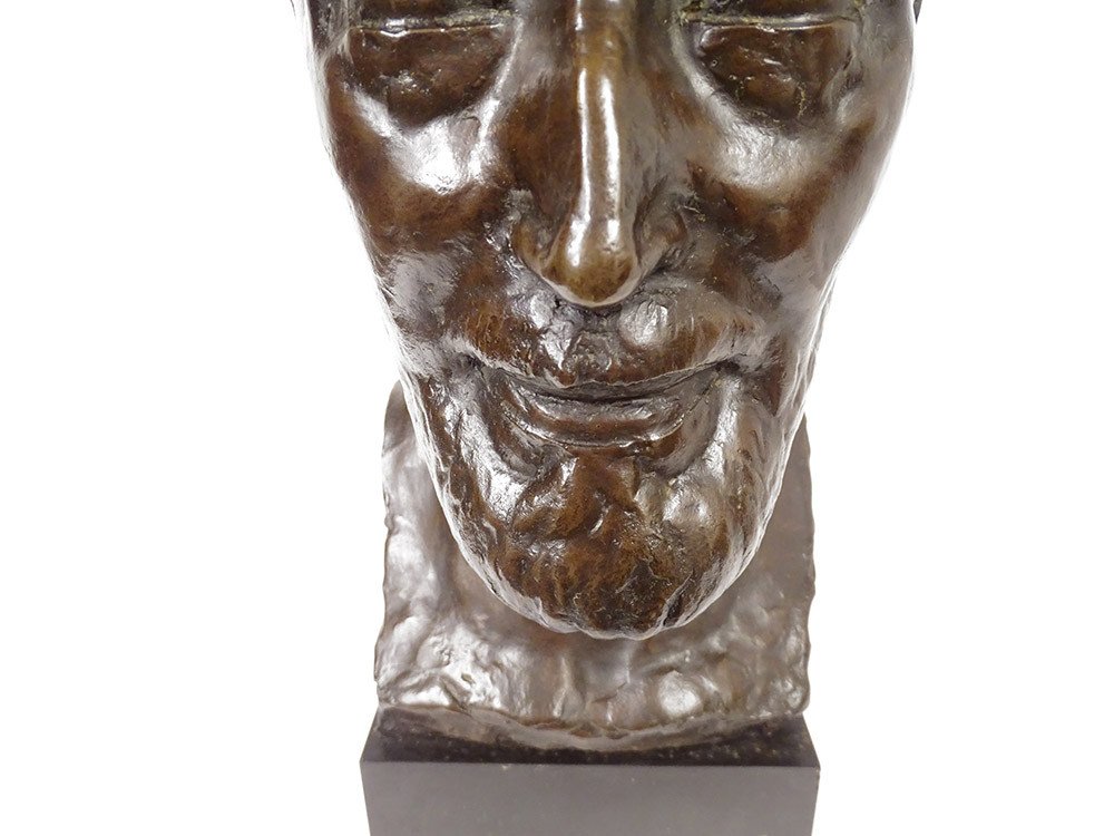 Sculpture Buste Bronze Tête Homme Fondeur Bisceglia Cire Perdue XIXè Siècle-photo-2