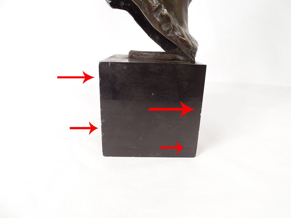 Sculpture Buste Bronze Tête Homme Fondeur Bisceglia Cire Perdue XIXè Siècle-photo-8