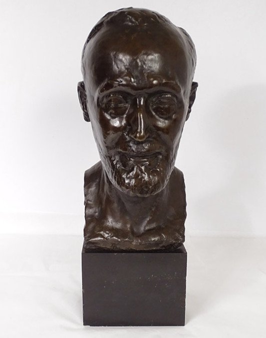 Sculpture Buste Bronze Tête Homme Fondeur Bisceglia Cire Perdue XIXè Siècle