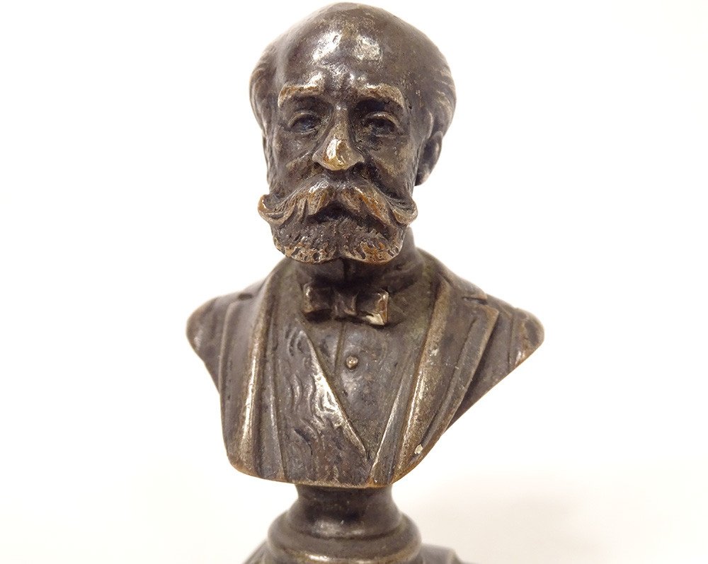 Small Bronze Sculpture Bust President Sadi Carnot Emile Bruchon Nineteenth-photo-2