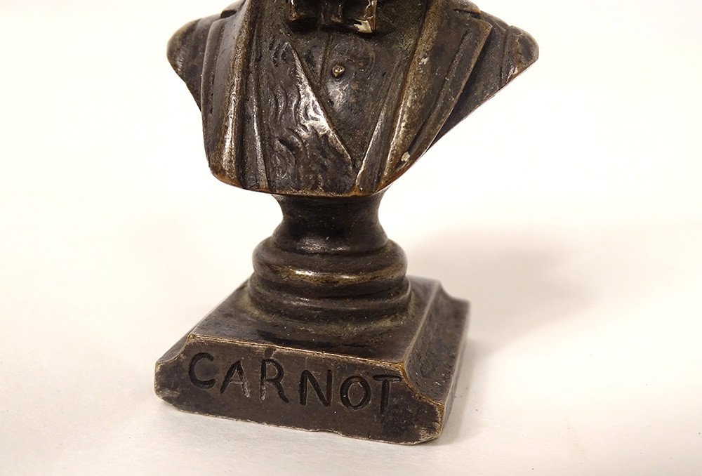 Small Bronze Sculpture Bust President Sadi Carnot Emile Bruchon Nineteenth-photo-3