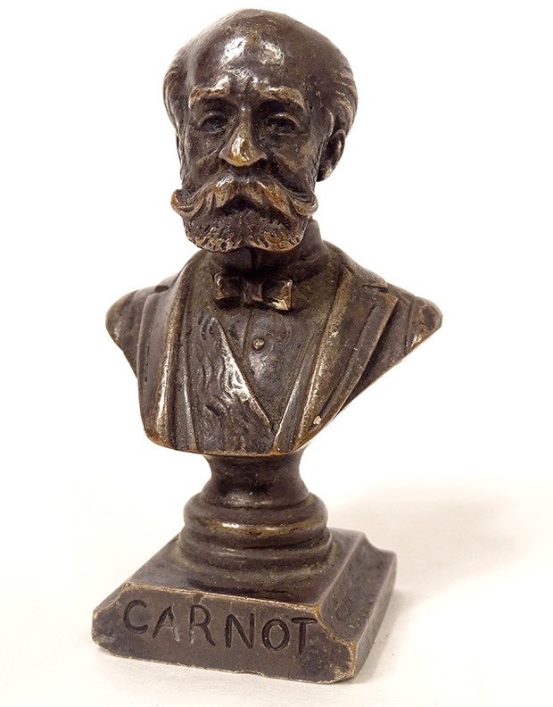 Petite Sculpture Bronze Buste Président Sadi Carnot Emile Bruchon XIXème