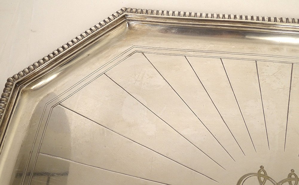Large Silver Bronze Serving Tray Maison Cardeilhac Paris Late Nineteenth Century-photo-4