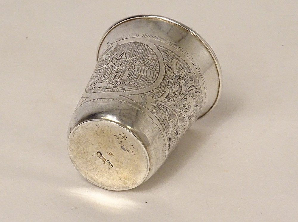 Russian Sterling Silver Vodka Goblet Moscow Monuments Foliage 62gr Nineteenth-photo-4