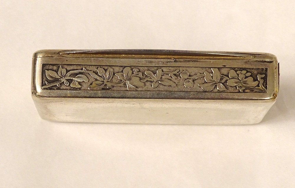 Box Matches Case Wax Silver Metal Susse Frères Paris Flowers Nineteenth-photo-2