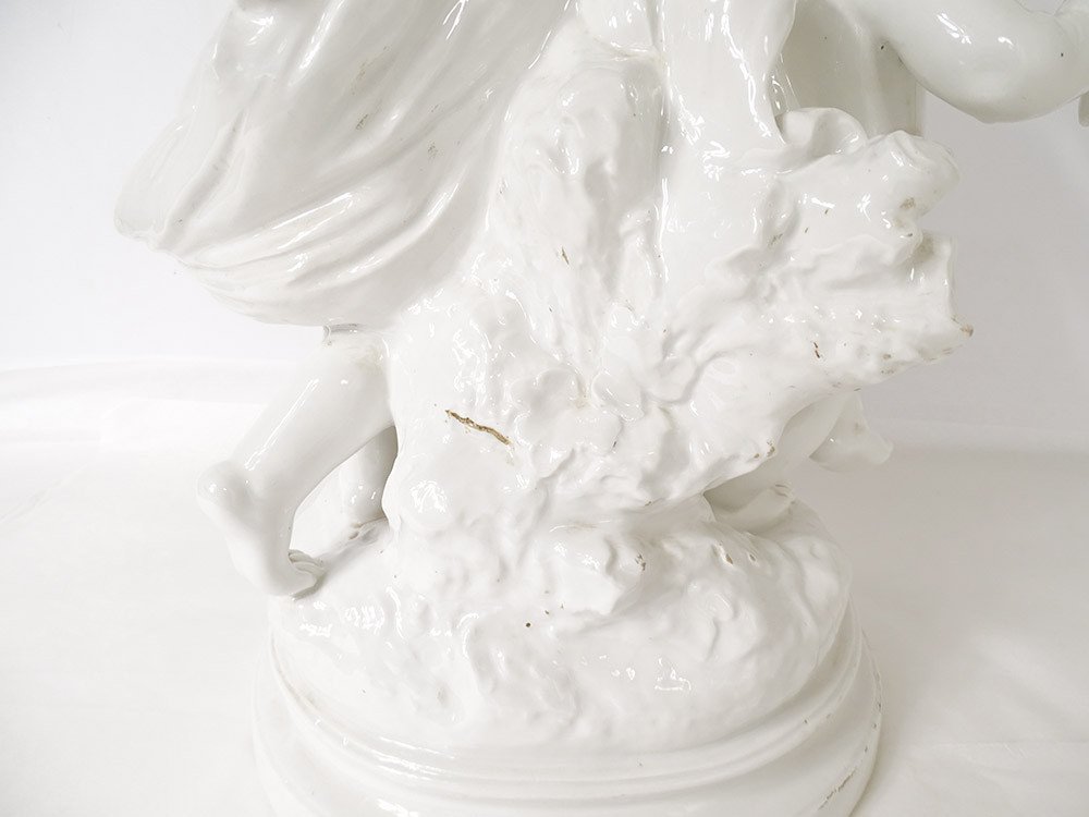 Sculpture Auguste Moreau Group Cherubs Putti Enamelled Porcelain XIXth-photo-4