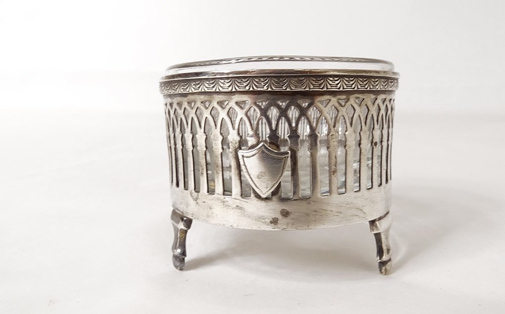 Mustard Pot 4 Salerons Sterling Silver Rooster Winged Griffons First Empire XIXth-photo-3