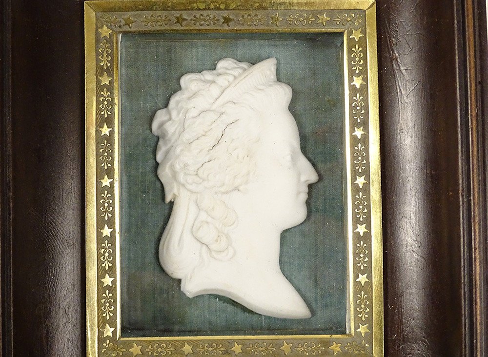 Portrait Profile Biscuit Bust Queen Marie-antoinette Miniature Early Nineteenth-photo-2