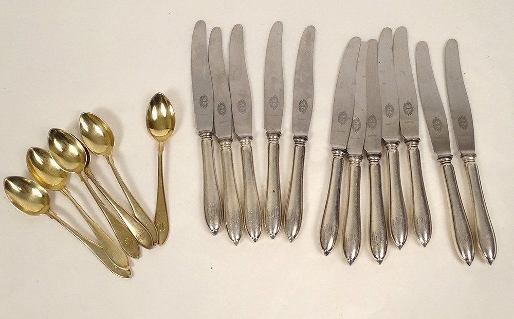 Cutlery Set 126pc Swedish Sterling Silver Sweden Kg Markstrom Cutlery 1905 XXth-photo-8