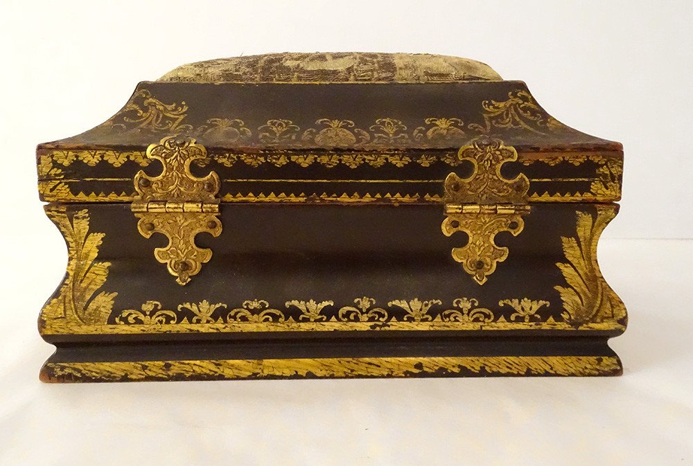 Box Sewing Box Lacquered Wood Gilding Bronze Eighteenth Century-photo-1
