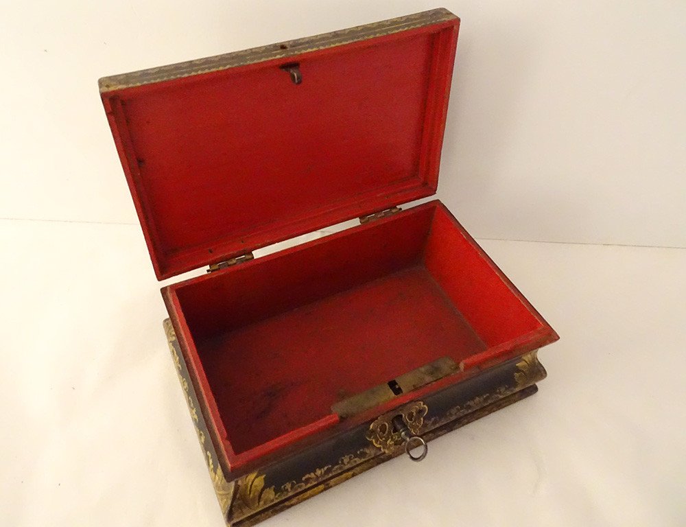 Box Sewing Box Lacquered Wood Gilding Bronze Eighteenth Century-photo-6