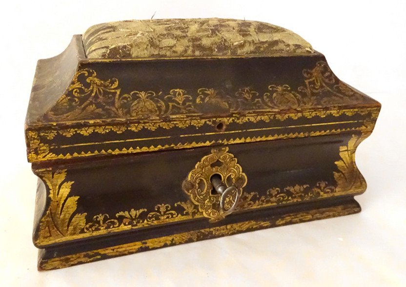 Box Sewing Box Lacquered Wood Gilding Bronze Eighteenth Century