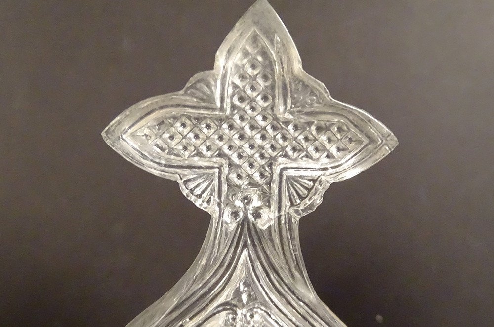 Pair Oratory Ornaments Cristallo-ceramic Virgin Child Christ Cross Nineteenth-photo-4