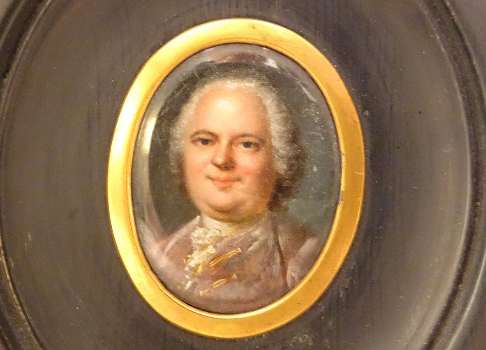 Painted Miniature Portrait Man Noble Aristocrat Gentleman Late Eighteenth-photo-2