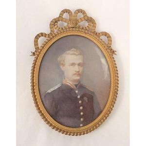 Thumbnail Attr. Lallemand Oval Portrait Young Man Nineteenth Officer