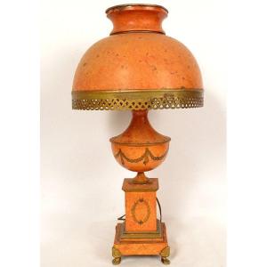 Lampe Bureau Tôle Peinte Balustre Pieds Griffes Italy Italie Vintage XXème