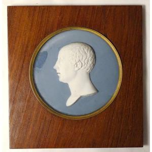 Portrait Profil Homme Empire Biscuit Sèvres Romain-Vincent Jeuffroy XIXème