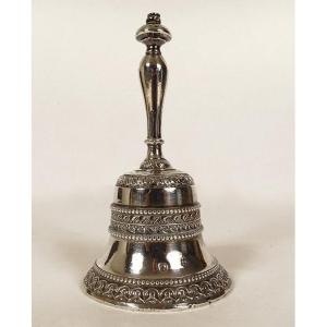Bell Table Bell Sterling Silver Minerva Foliage 118.61gr XIXth