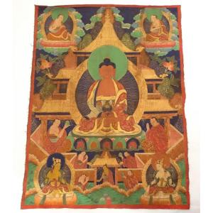 Thangka Tibetan Buddhist Painting Gautama Buddha Shakyamuni Tibet 20th