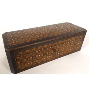 Tahan Glove Box Marquetry Blackened Rose Wood Mother-of-pearl Napoleon III 19th