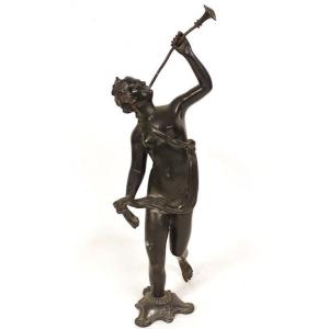 Sculpture Bronze Déesse Aphrodite Vénus Nue Naïade Trompette XIXè Siècle