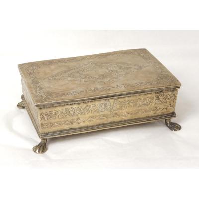 Box Metal Bronze Writing Bronze Italy Box XVII Flowers