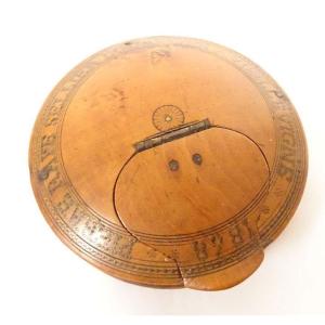 Lenticular Snuffbox Boxwood Stone Raye Sellier Vieillevigne 1868 19th Century
