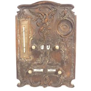 Perpetual Calendar Watch Holder Thermometer Ebonite Griffin Art Nouveau