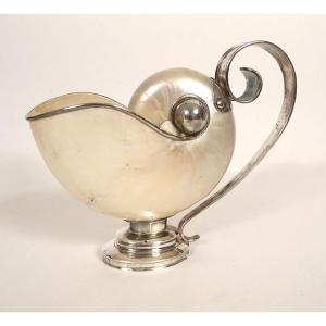 Coupe saucière nautile nautilus Tiffany & Co argent sterling nacre XXème