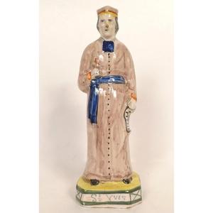 Statuette faïence Henriot Quimper Saint-Yves patron avocat XXème siècle
