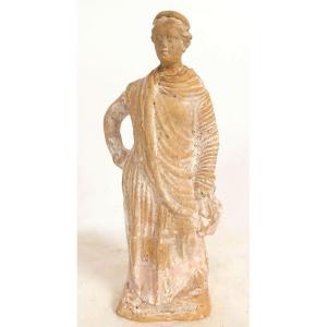 Petite statuette antique grecque femme terre cuite Tarente IVè s. av JC