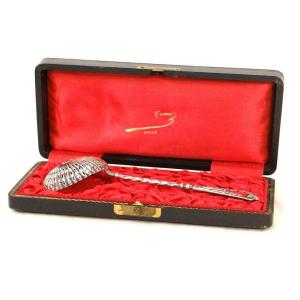 Saupoudreuse cuillère saupoudrer argent massif Coffret 50gr XIXème siècle