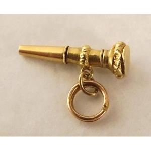 18k Solid Gold Watch Key, 1.12g, 19th Century