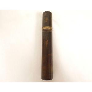Sweet Bill Box Message Lacquered Wood Figures Pipe Smoker Tavern 19th Century