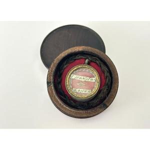 Reliquary Saint Stanislas Kostka Round Medallion Wooden Box 19th Century