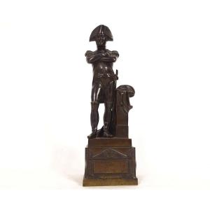 Statuette Bronze Sculpture Emperor Napoleon I Bicorne 29cm 19th Century