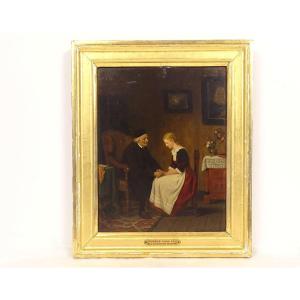 HSP Emil Gottlieb Schuback scène conseil curé femme Allemagne intérieur 19è