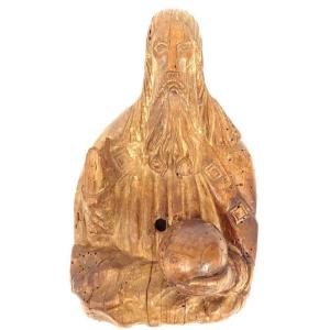 Sculpture statue bois sculpté Dieu le Père orbe retable XVIIème siècle