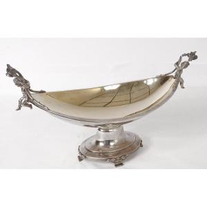 Coupe navette décorative argent américain Ball, Black & Co NY Amours XIXè