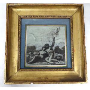 Pastel And Ink Drawing Of A Mythological Scene: "bacchanalia," From The S. Vouay Collection, 19th Century