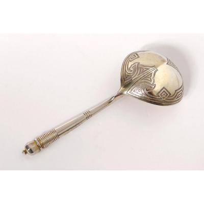 Large Spoon Caviar Sterling Silver Russian Moscow 1854 113gr Nineteenth