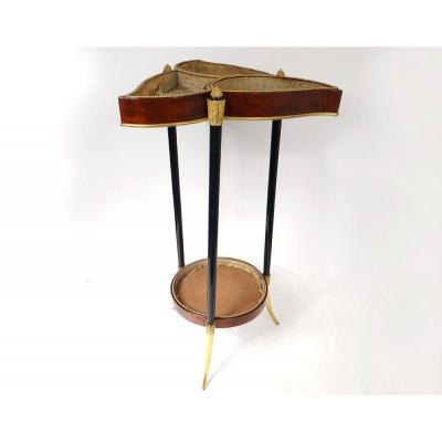 Petite Table Tricoteuse Vide-poches Acajou Bronze Doré Napoléon III XIXème