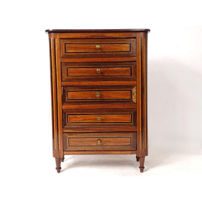 Small Cabinet In Satin Wood Marquetry Late Eighteenth Century