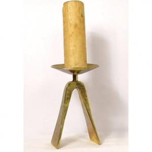 Candlestick Candle Holder Gilt Bronze Brutalist 1960s 20th Century