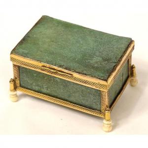 Small Box Box Galuchat Golden Brass XIXth Century