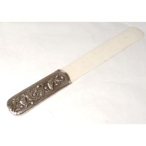 Letter Opener Sterling Silver Minerva Flowers Art Nouveau XIXth Century